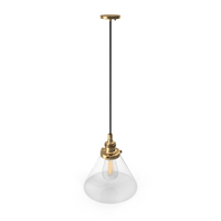 20th Century Factory Filament Clear Glass Funnel Pendant PNG & PSD Images