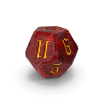 D12 Die Red and Gold PNG & PSD Images