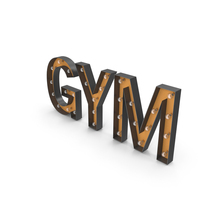 Gym Sign With Bulb PNG & PSD Images