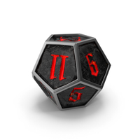 D12 Die Black Red PNG & PSD Images