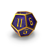 D12 Die Purple Gold PNG & PSD Images