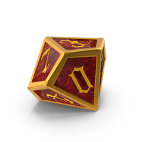 D10 Die Red Gold PNG & PSD Images