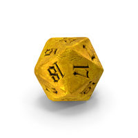 D20 Die Yellow PNG & PSD Images