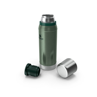 Stanley Stainless Steel Vacuum Bottle Green Open PNG & PSD Images