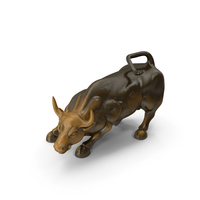 Wall Street Charging Bull Sculpture PNG & PSD Images