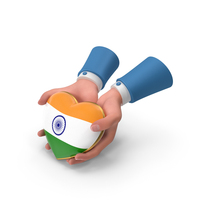 India Country Heart Flag Hold In Hands PNG & PSD Images