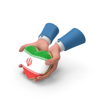 Iran Country Heart Flag Hold in Hands PNG & PSD Images