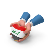 Iraq Country Heart Flag Hold In Hands PNG & PSD Images