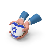 Israel Country Heart Flag Hold in Hands PNG & PSD Images