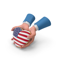 United States Country Heart Flag Hold in Hands PNG & PSD Images