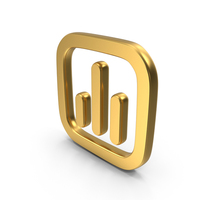 Chart Bar Gold Symbol PNG & PSD Images