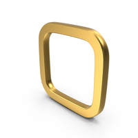 Empty Square Frame Gold Symbol PNG & PSD Images