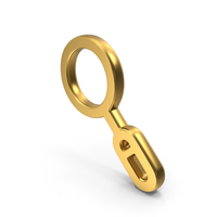 Magnifying  Glass Gold Symbol PNG & PSD Images