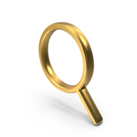 Magnifying Glass Gold Symbol PNG & PSD Images
