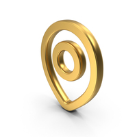 Map Pointer Gold Symbol PNG & PSD Images