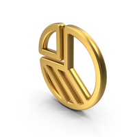 Pie Chart Gold Symbol PNG & PSD Images