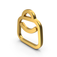 Shopping Bag Gold Symbol PNG & PSD Images