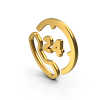 Telephone 24 Hours Gold Symbol PNG & PSD Images