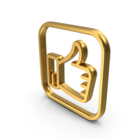 Thumps Up Gold Symbol PNG & PSD Images