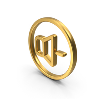 Volume Down Gold Symbol PNG & PSD Images