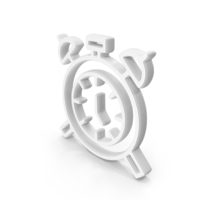 Alarm Clock White Symbol PNG & PSD Images
