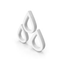Water Drops White Symbol PNG & PSD Images