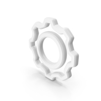 Cogwheel White Symbol PNG & PSD Images