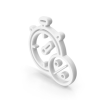 Saving Time White Symbol PNG & PSD Images