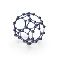 Buckminsterfullerene Molecule Structure PNG & PSD Images