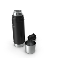 Stanley Classic Flask Black Open PNG & PSD Images