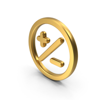 Add Subtract Circle Gold Symbol PNG & PSD Images