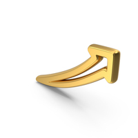 Arrow Pointing Up Gold Symbol PNG & PSD Images