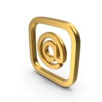 Email At Gold Symbol PNG & PSD Images