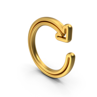 Free Refresh Arrows Gold Symbol PNG & PSD Images