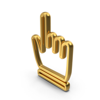 Index Finger Gold Symbol PNG & PSD Images