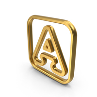 Letter A Gold Symbol PNG & PSD Images