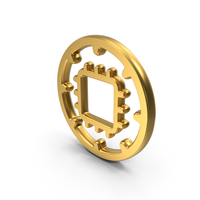 Micro Chip Gold Symbol PNG & PSD Images