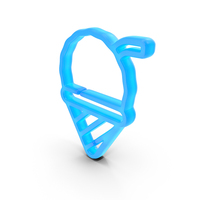 Ice Cream Cone Glowing Symbol PNG & PSD Images