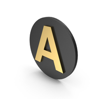 Letter A Icon Black & Gold PNG & PSD Images