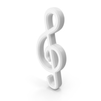 Treble Clef White Symbol PNG & PSD Images
