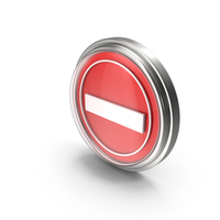 No Entry Traffic Sign Button PNG & PSD Images
