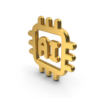 Ai Chip Gold Symbol PNG & PSD Images