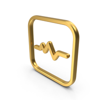 Heart Rate Gold Symbol PNG & PSD Images
