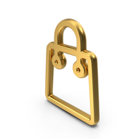 Shopping Bag Gold Symbol PNG & PSD Images