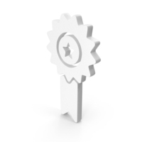 Award Achievement Ribbon Badge Icon White PNG & PSD Images