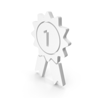 Award Achievement Ribbon Badge Icon White PNG & PSD Images