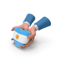 Argentina Country Heart Flag Hold in Hands PNG & PSD Images
