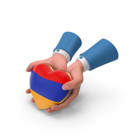 Armenia Country Heart Flag Hold in Hands PNG & PSD Images