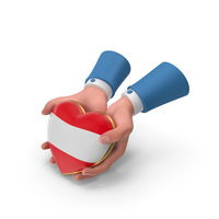 Austria Country Heart Flag Hold in Hands PNG & PSD Images