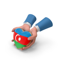 Azerbaijan Country Heart Flag Hold In Hands PNG & PSD Images